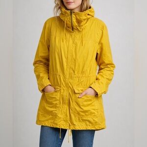 Eileen Fisher Organic Cotton Blend Yellow Utility Jacket L | rain jacket |